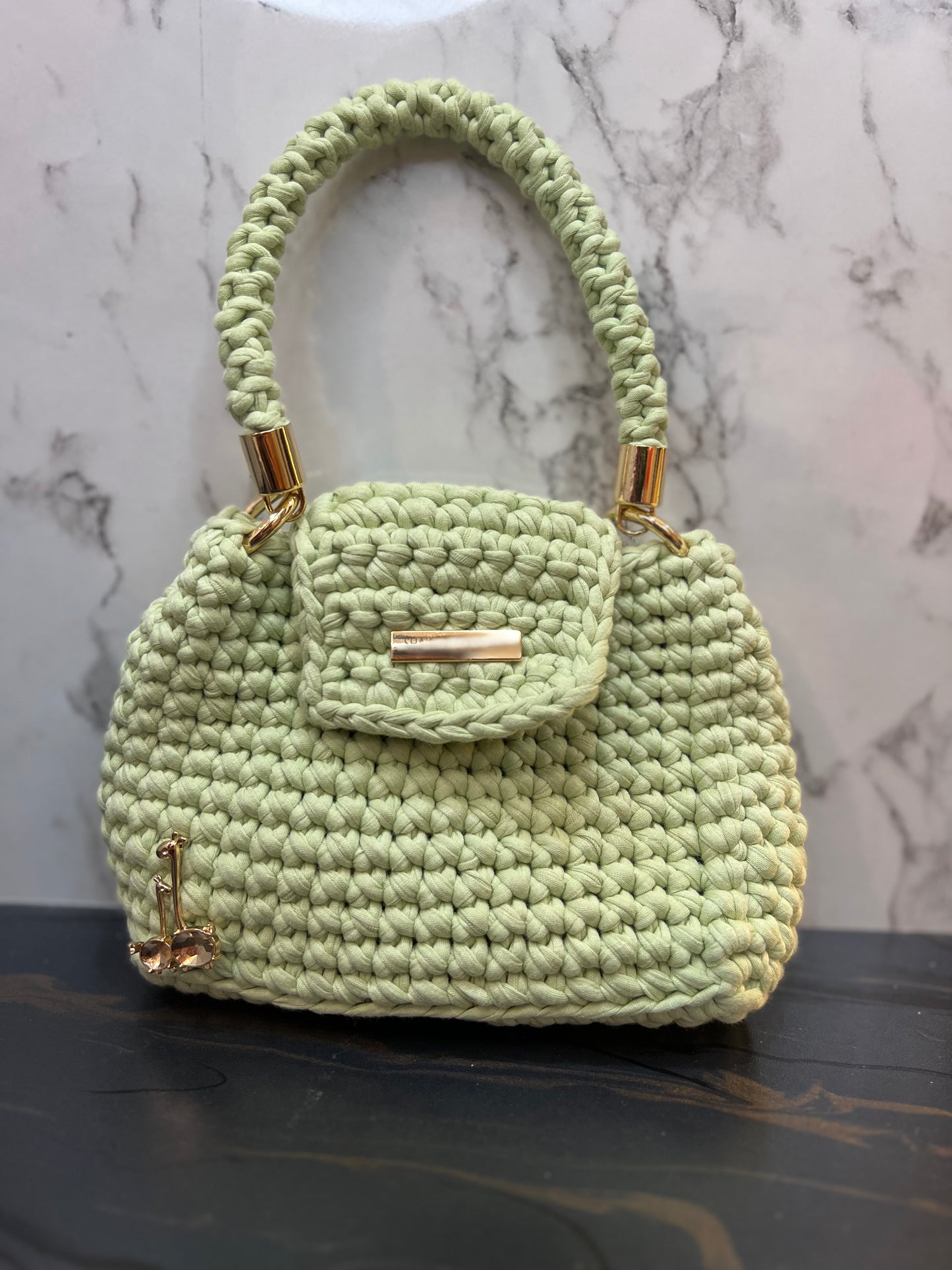 Mint Grace Crochet Bag