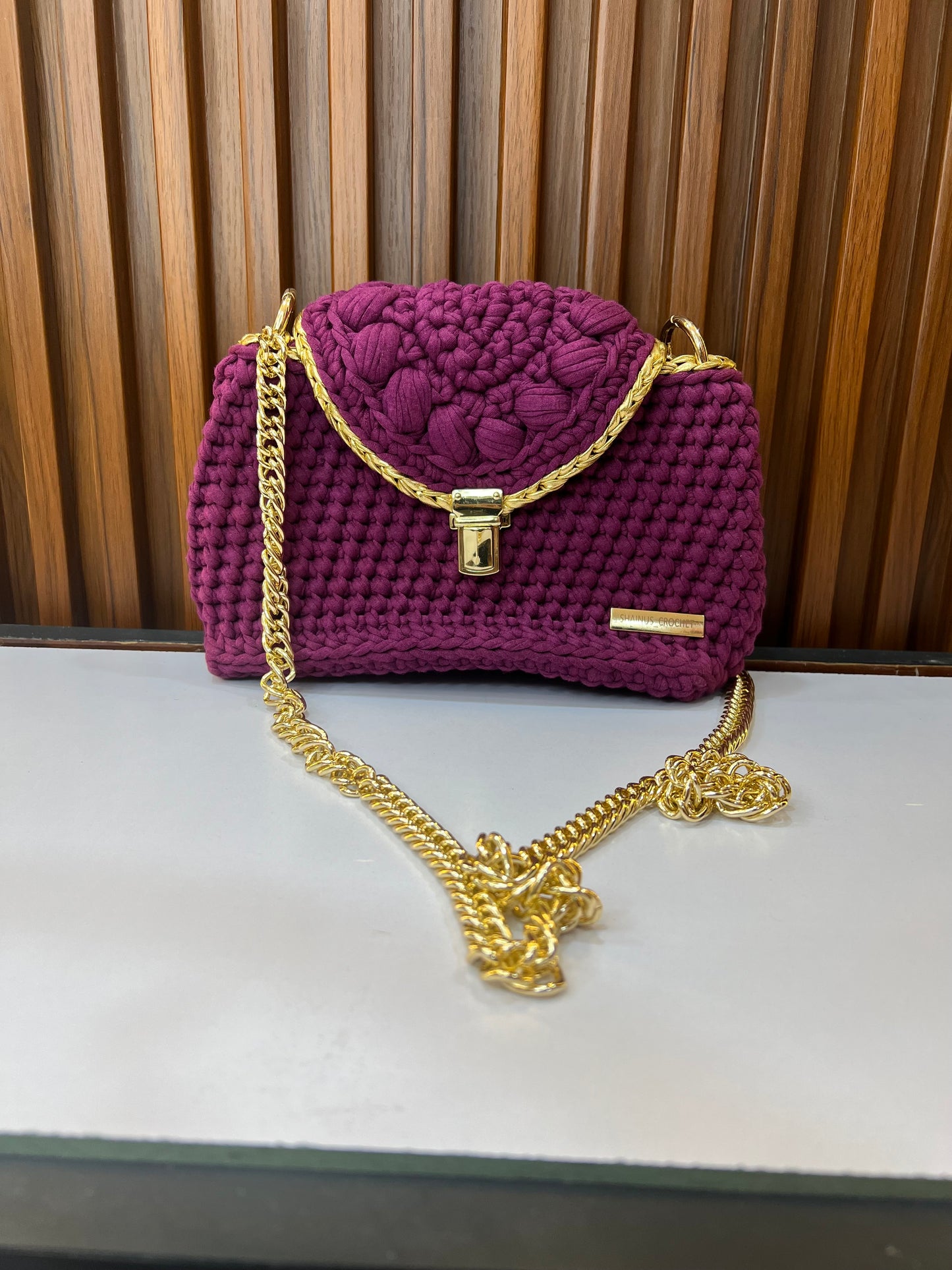 Royal Plum Crochet Sling