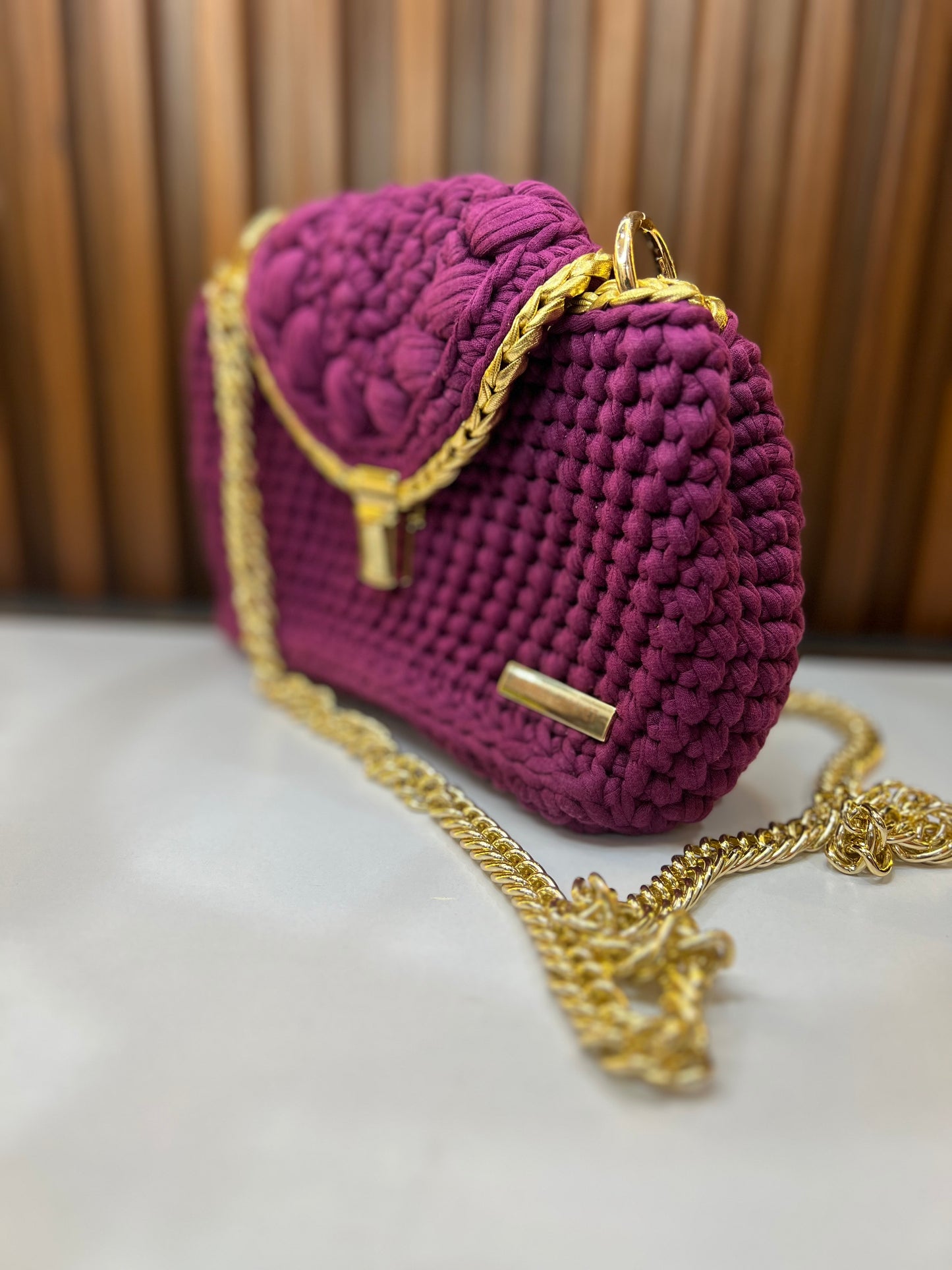 Royal Plum Crochet Sling
