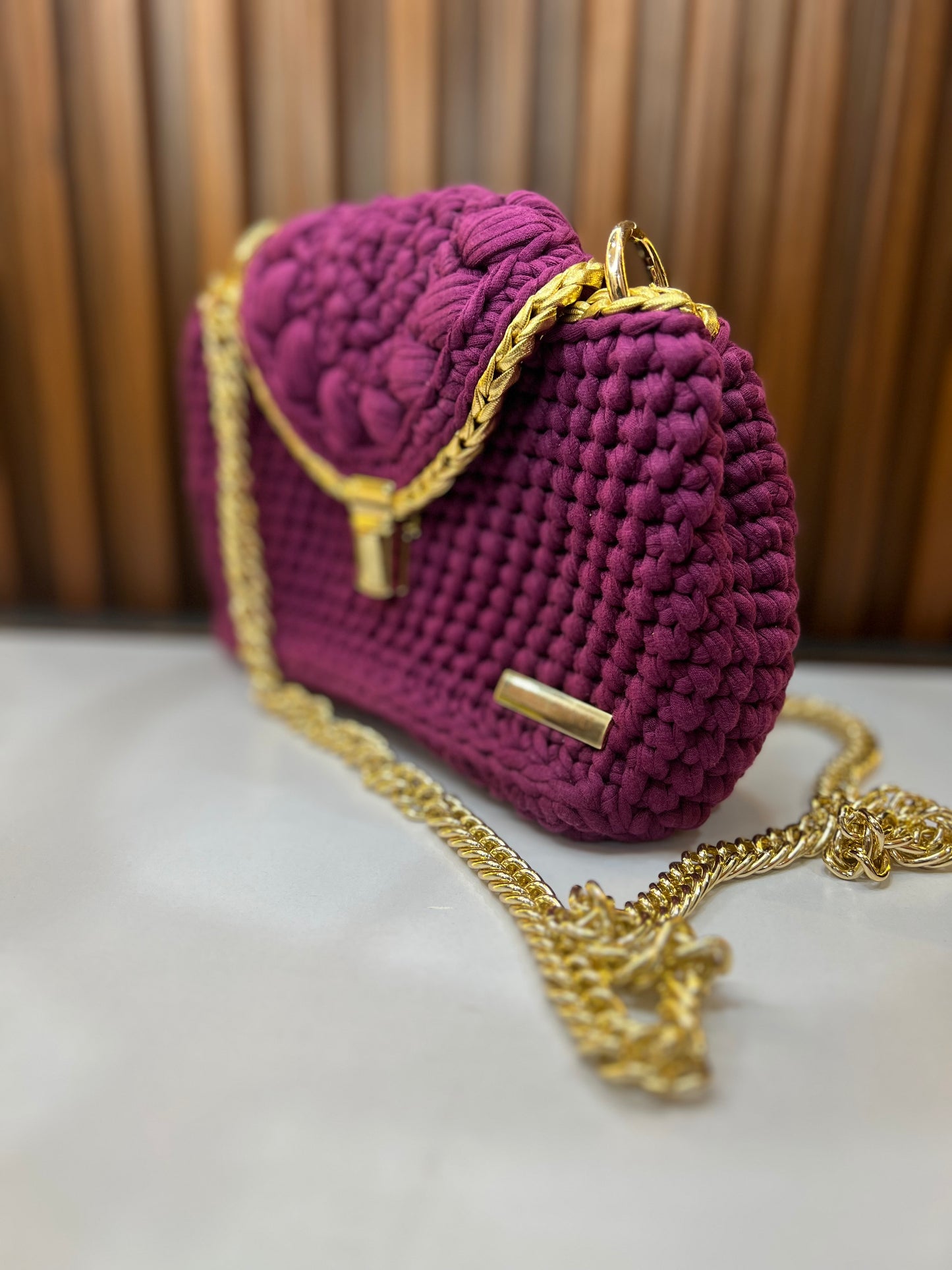 Royal Plum Crochet Sling